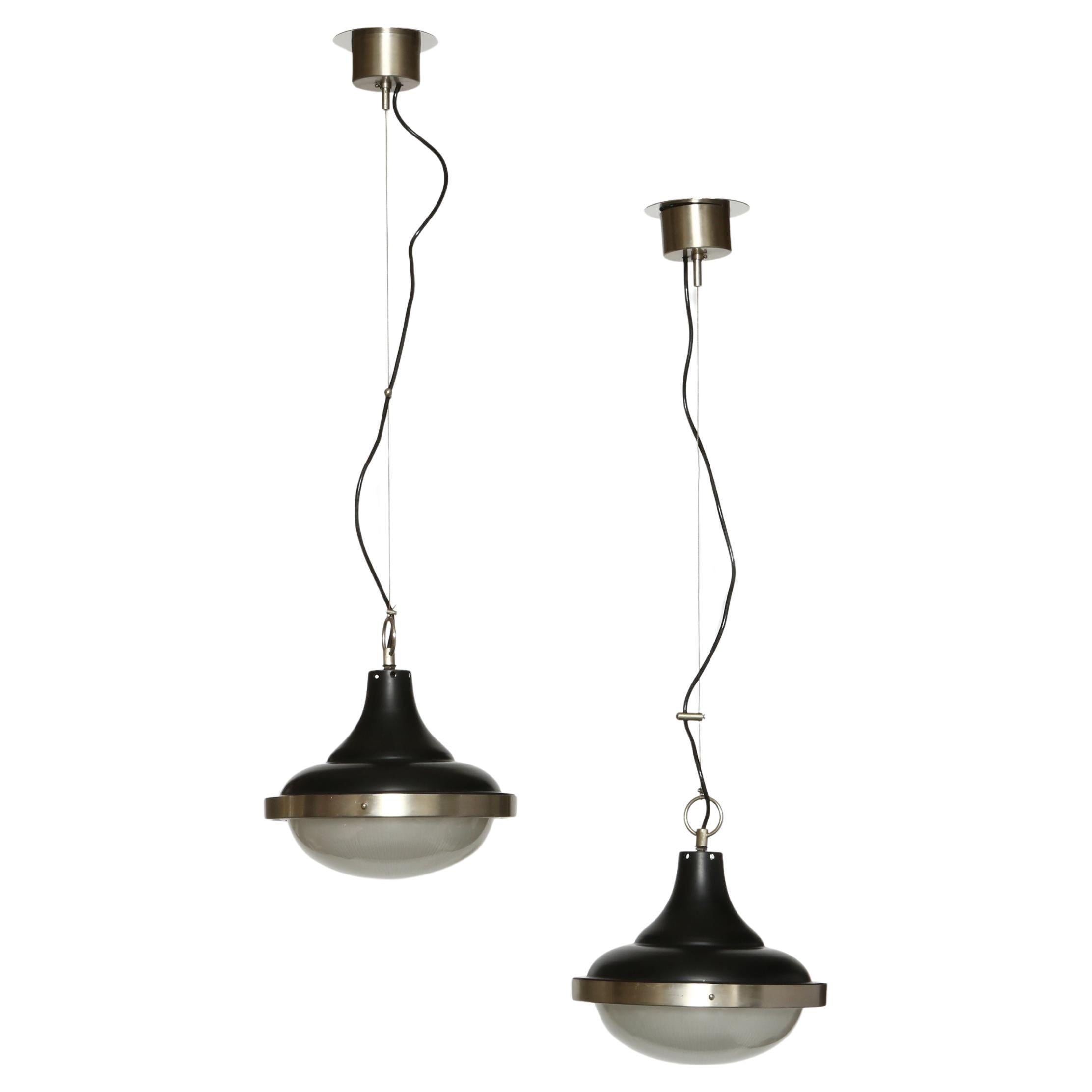 Sergio Mazza style ceiling pendants, a pair Italy circa 1960s