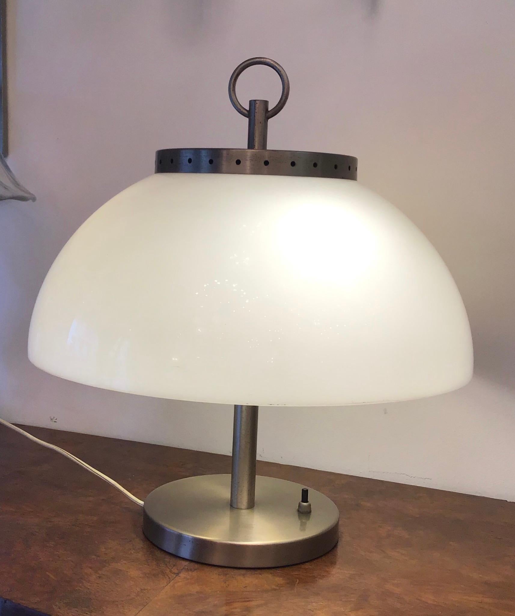 Italian Sergio Mazza Table Lamp Metal Crome Plexiglass, 1968, Italy For Sale