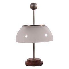 Vintage Sergio Mazza Table Lamp Wood Glass Brass, 1960s