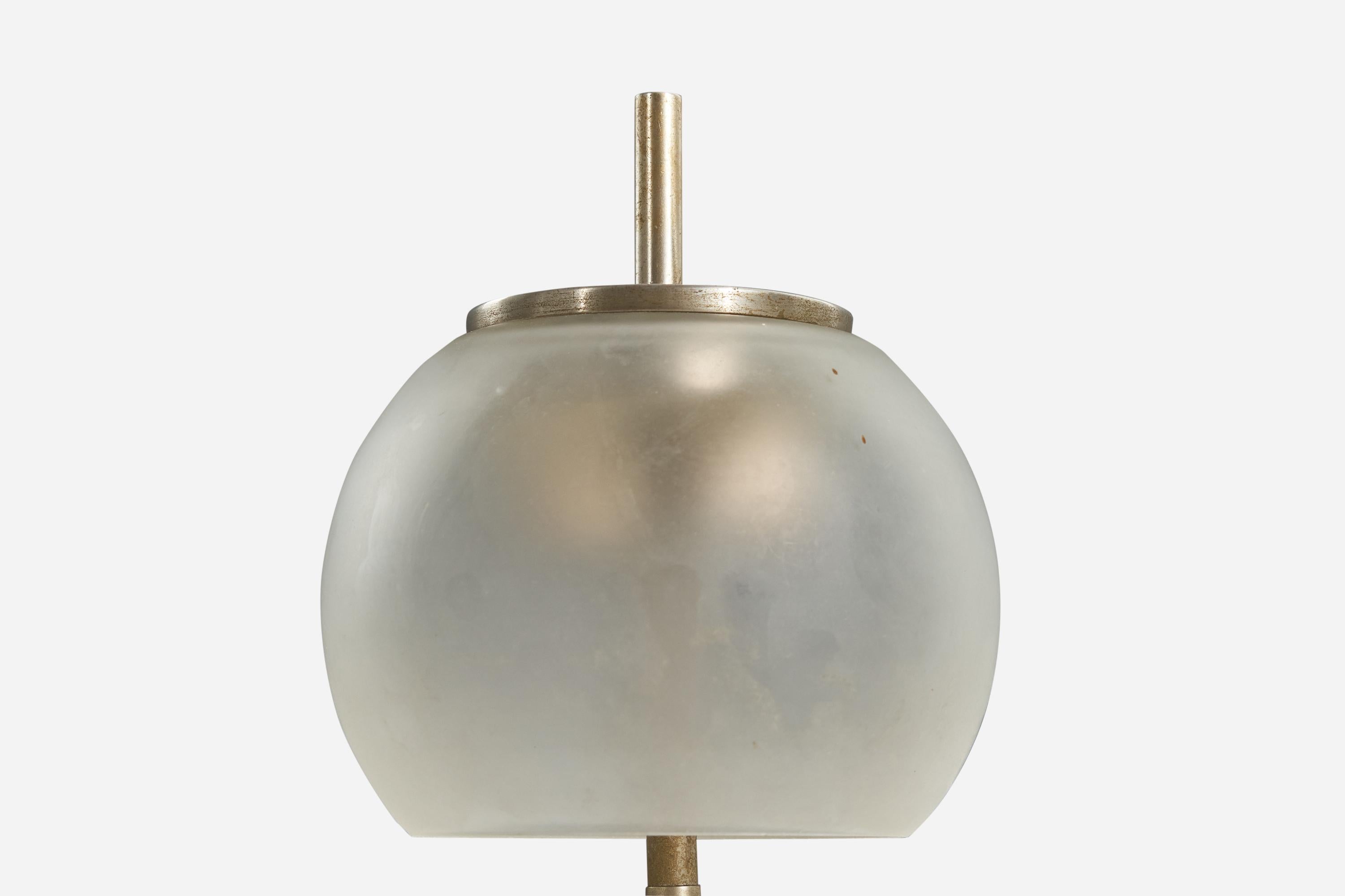Sergio Mazza, Table Lamps, Steel, Glass, Artemide, Italy, 1950s In Good Condition In High Point, NC