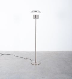 Sergio Mazza Tau Glass Nickel Floor Light, Italy, Mid-Century, 1960