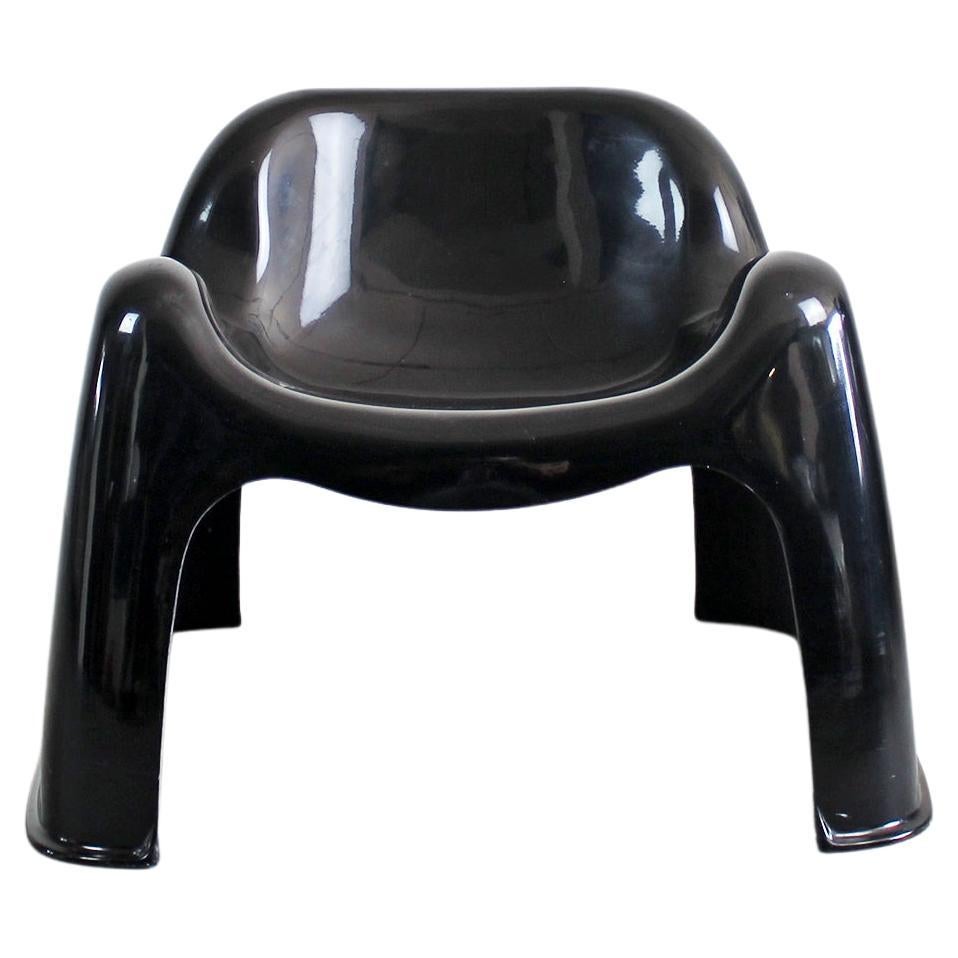 Sergio Mazza Toga Chair in Black Fiberglass for Artemide 1960s Italy 