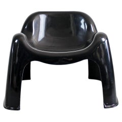 Sergio Mazza Toga Chair in Black Fiberglass for Artemide 1960s Italy 