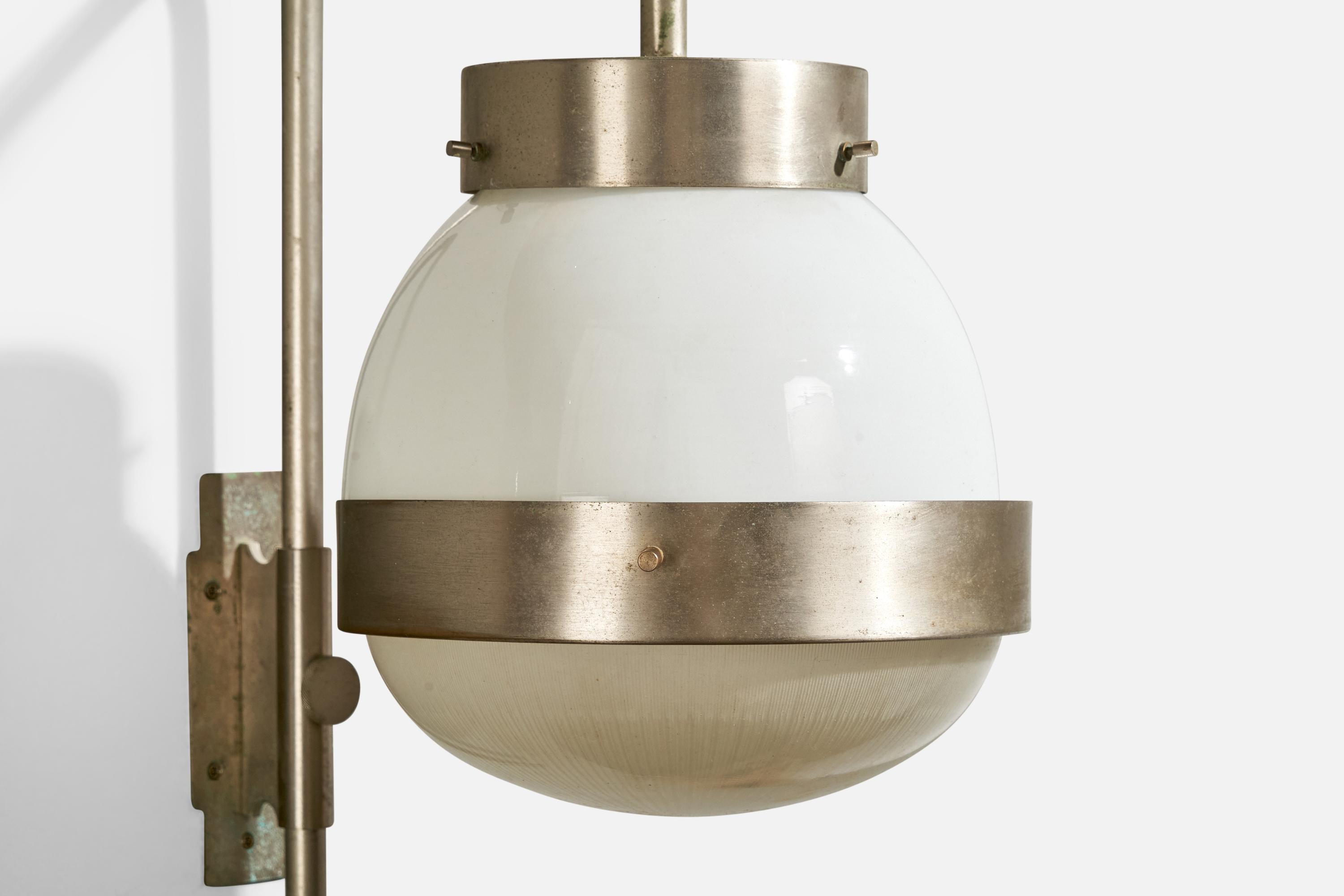 Sergio Mazza, Wall Lights, Stahl, Glas, Italien, 1960er Jahre im Angebot 4