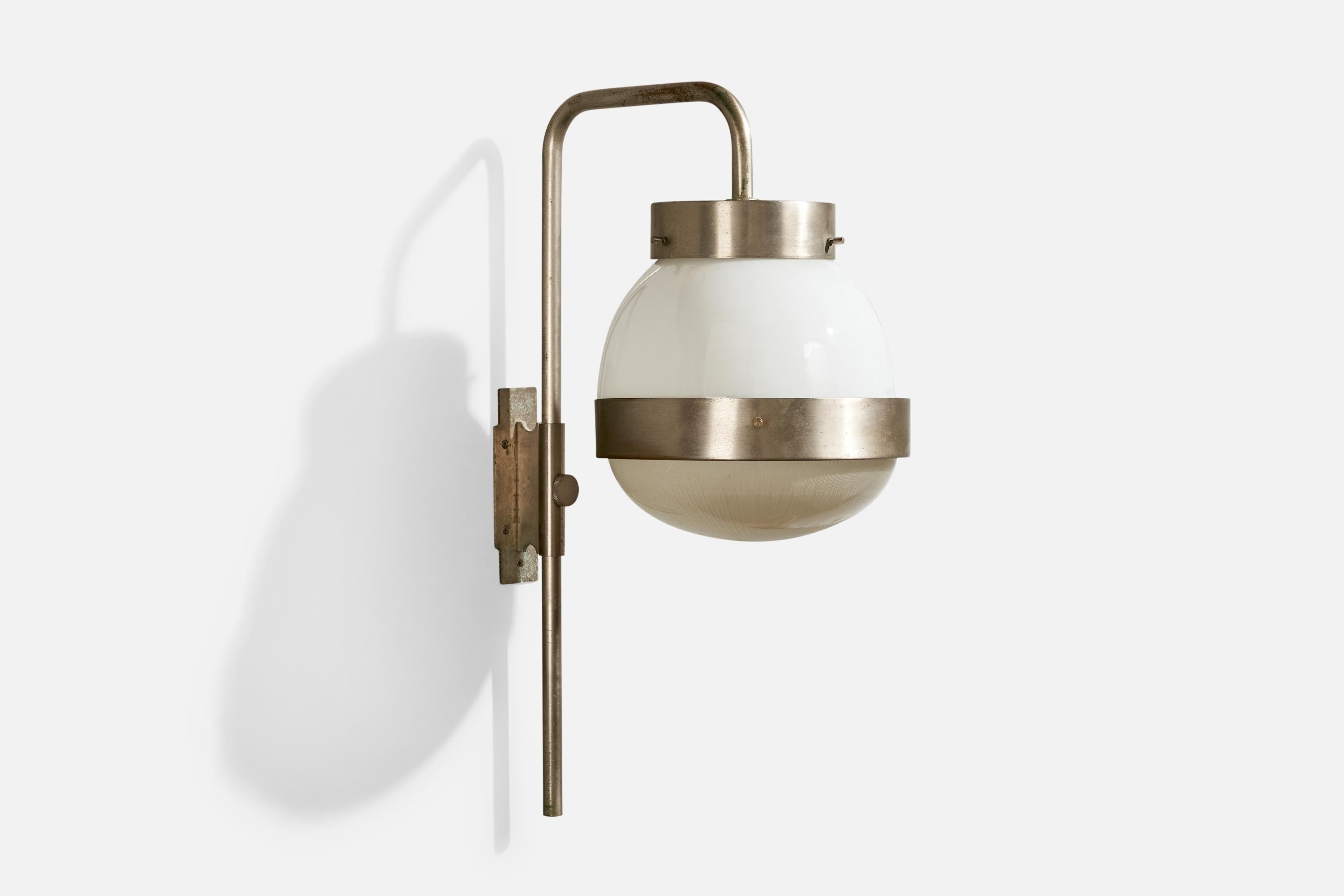 Sergio Mazza, Wall Lights, Stahl, Glas, Italien, 1960er Jahre (Mitte des 20. Jahrhunderts) im Angebot