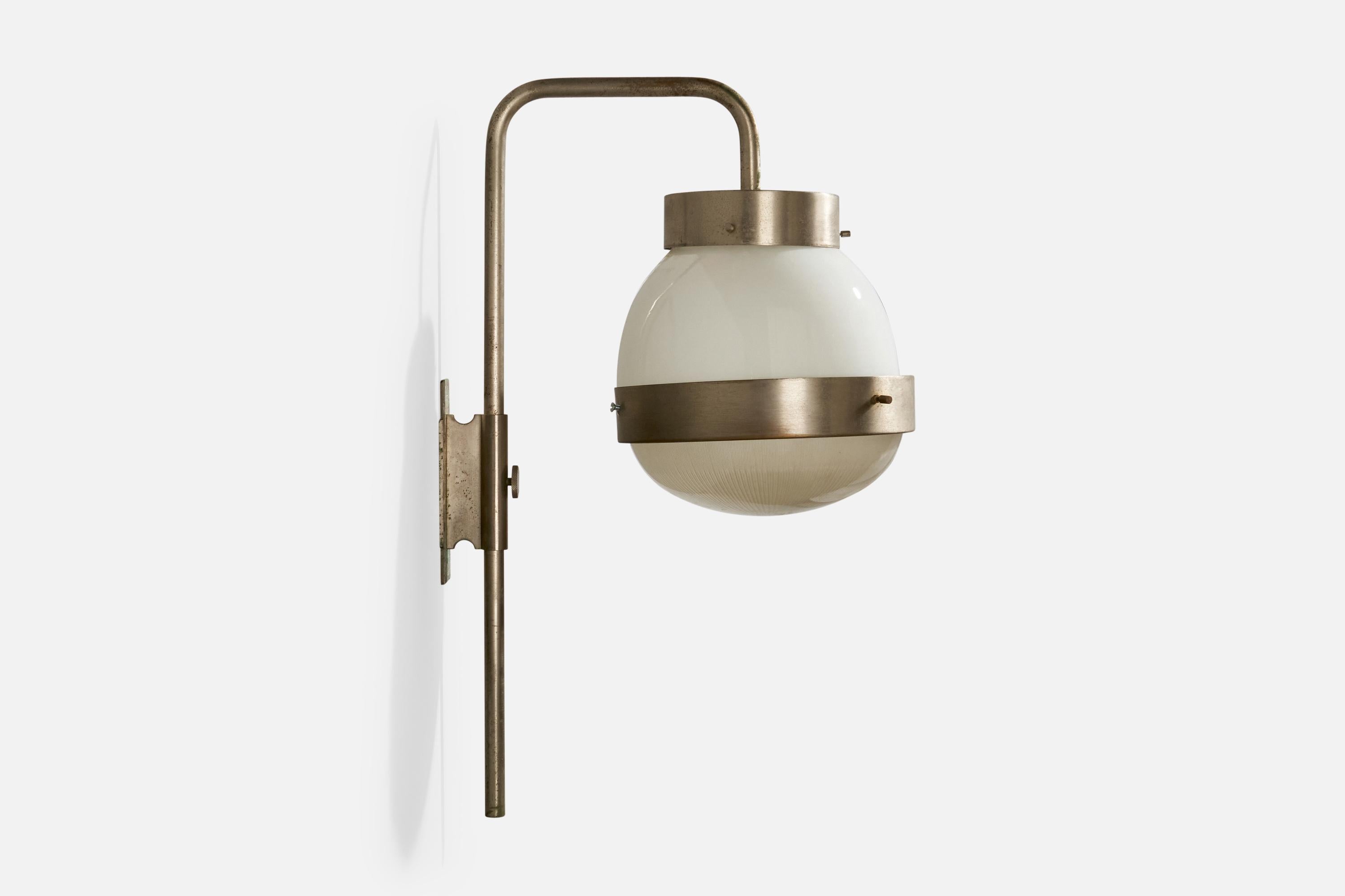 Sergio Mazza, Wall Lights, Stahl, Glas, Italien, 1960er Jahre im Angebot 1