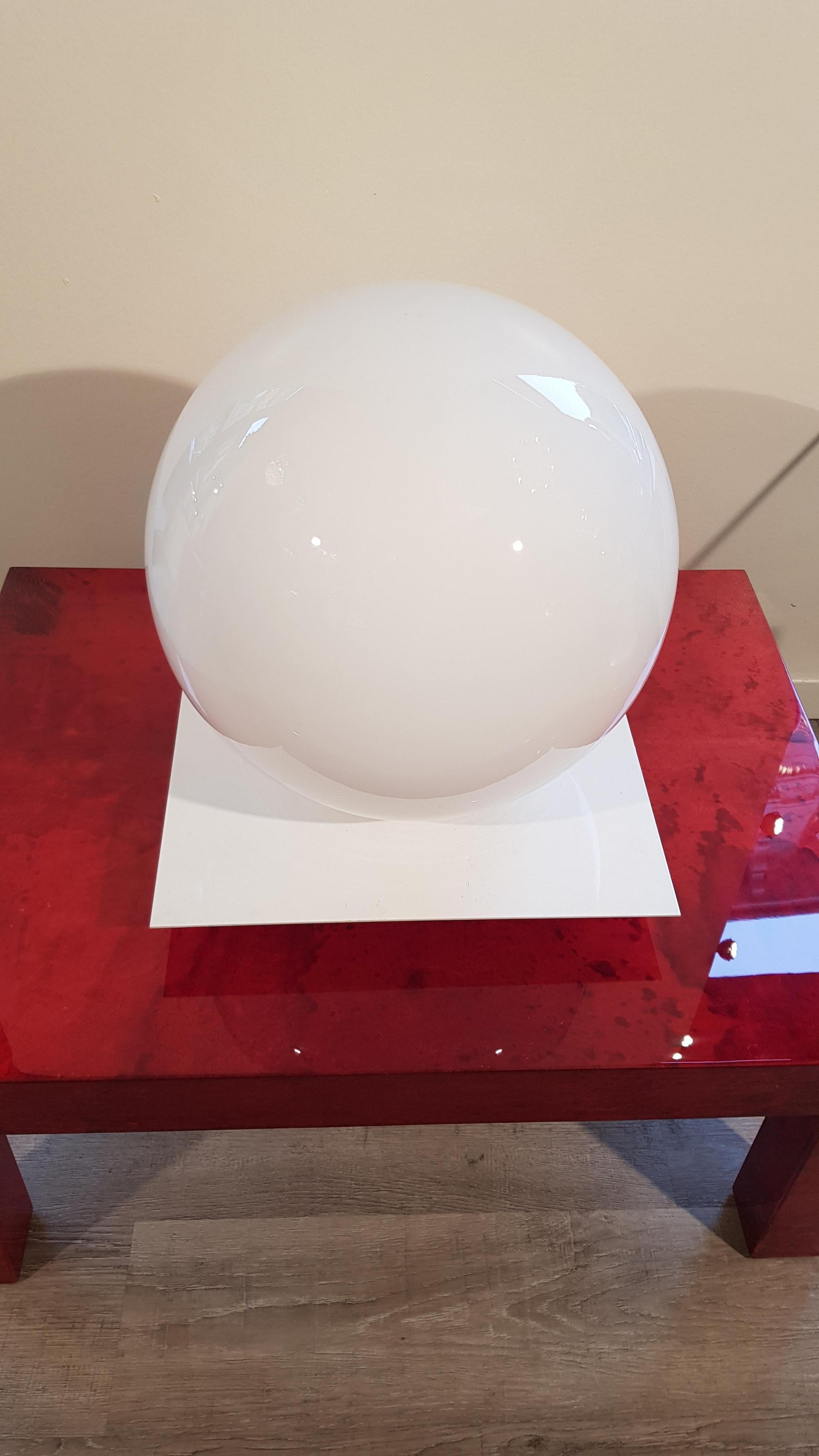 Modern Sergio Mazza White Glass Micol Table Lamp, Italy, 1960s