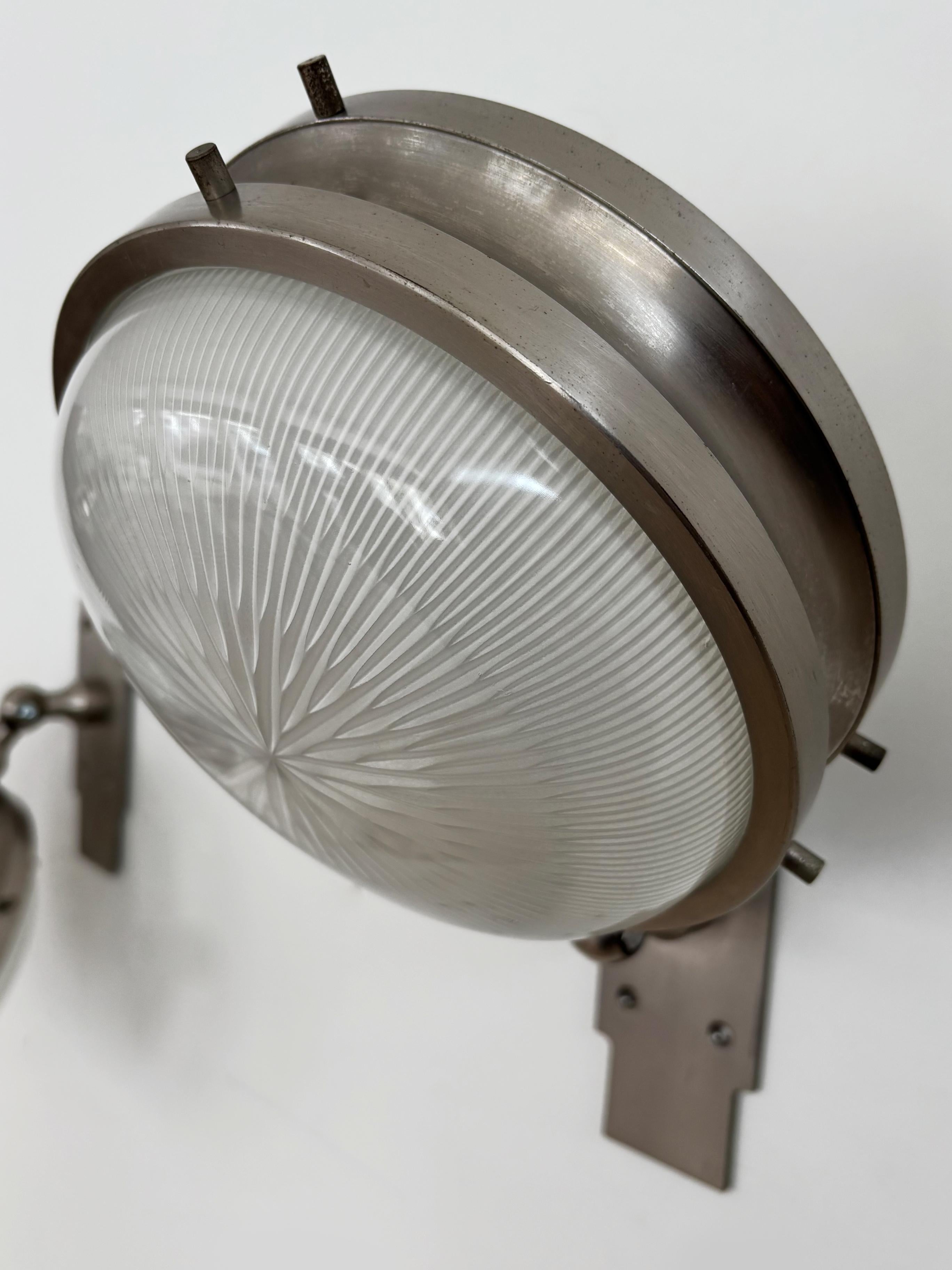 Sergio Mazzza for Artemide Italian Midcentury Metal Glass Sconces 