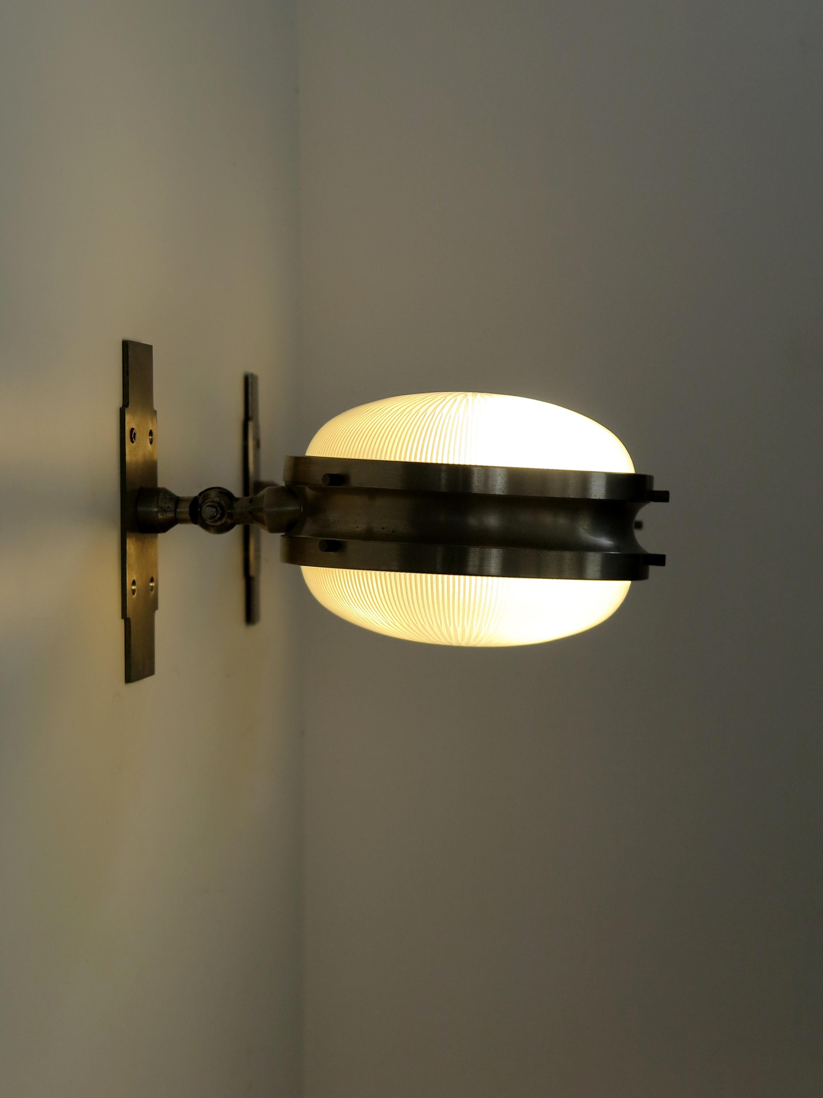 Mid-20th Century Sergio Mazzza for Artemide Italian Midcentury Metal Glass Sconces 