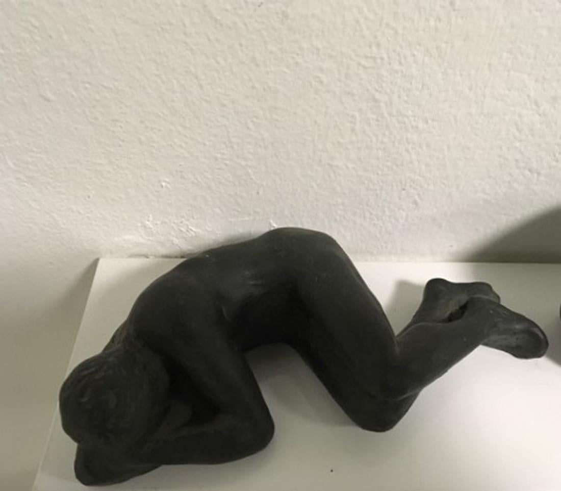 1985 Figurative Sculpture Patinated Bronze Cast Sergio Monari  For Sale 1