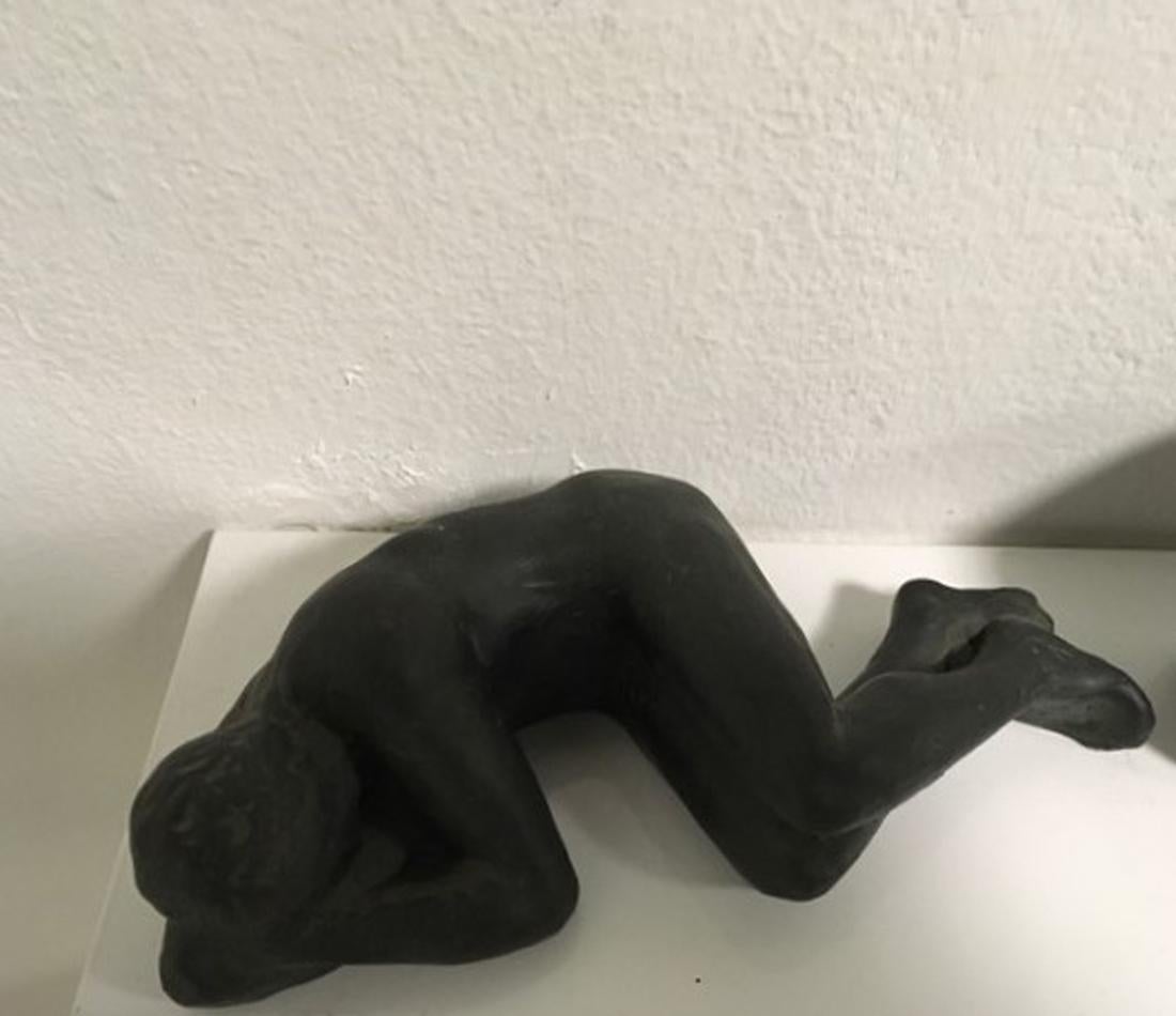 1985 Figurative Sculpture Patinated Bronze Cast Sergio Monari  For Sale 4