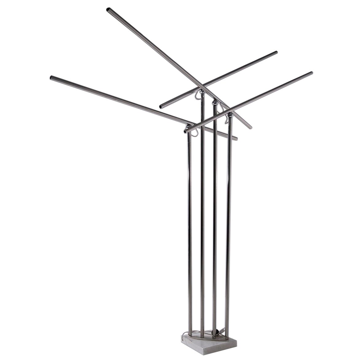 Sergio Moscheni, Important floor lamp, Selenova production in white marble.
