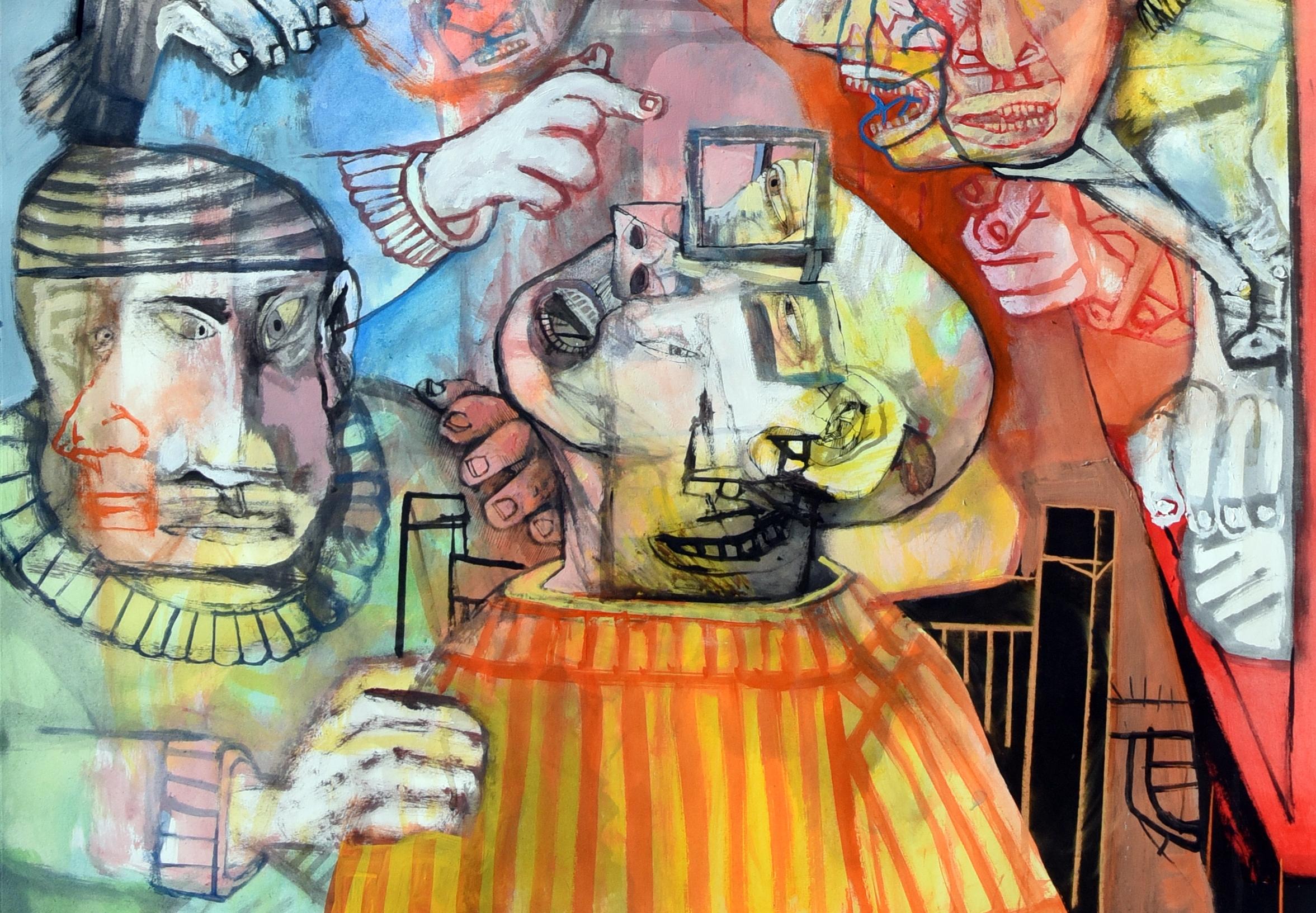 Leeres Dokument Sergio Moscona Contemporary painting art colour human comedy draw im Angebot 3