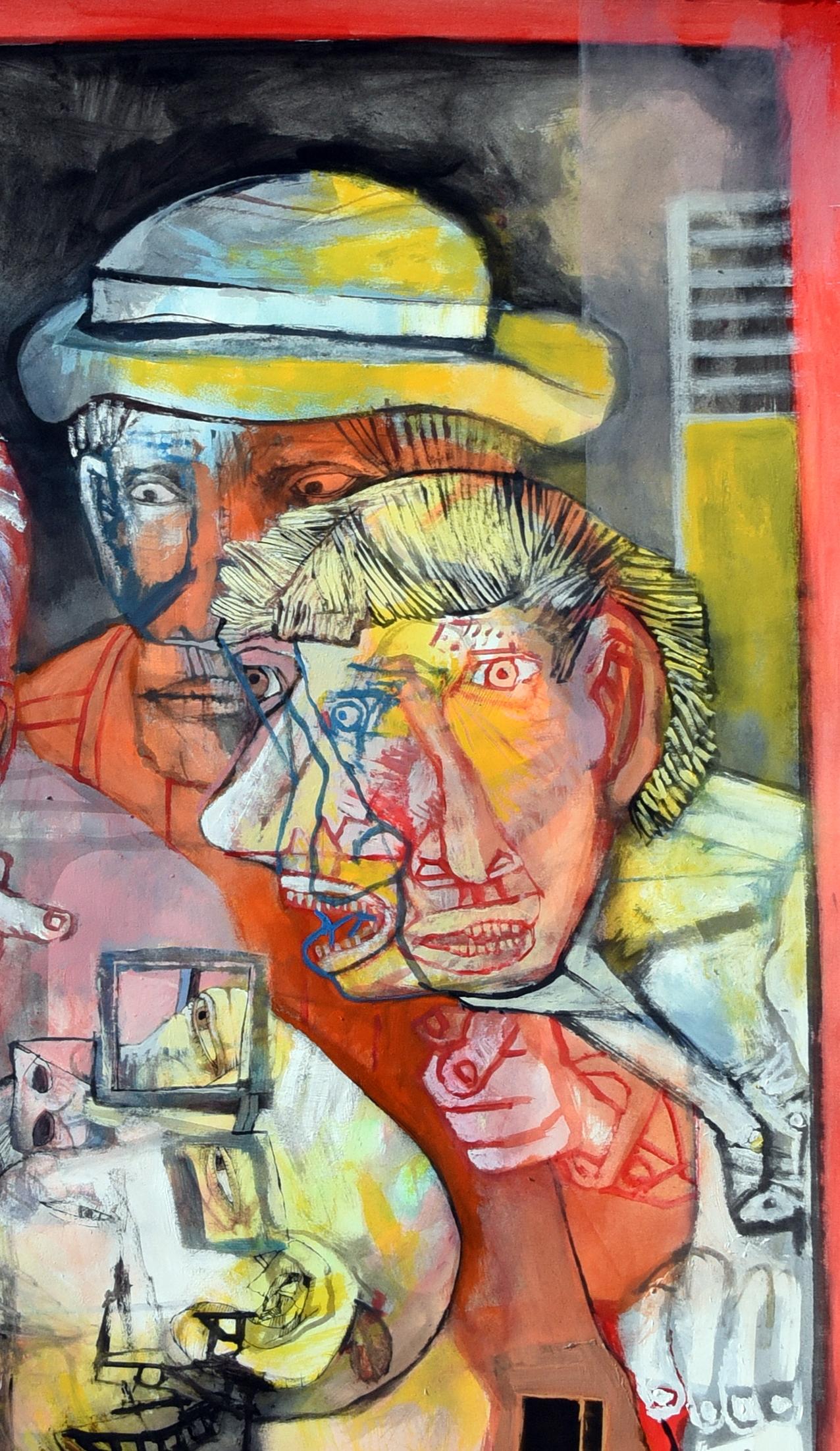 Leeres Dokument Sergio Moscona Contemporary painting art colour human comedy draw im Angebot 4