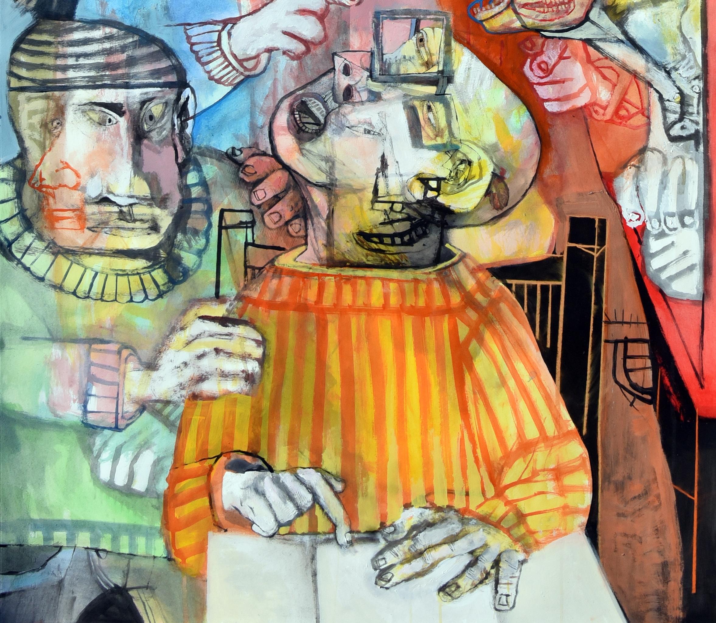 Leeres Dokument Sergio Moscona Contemporary painting art colour human comedy draw im Angebot 5