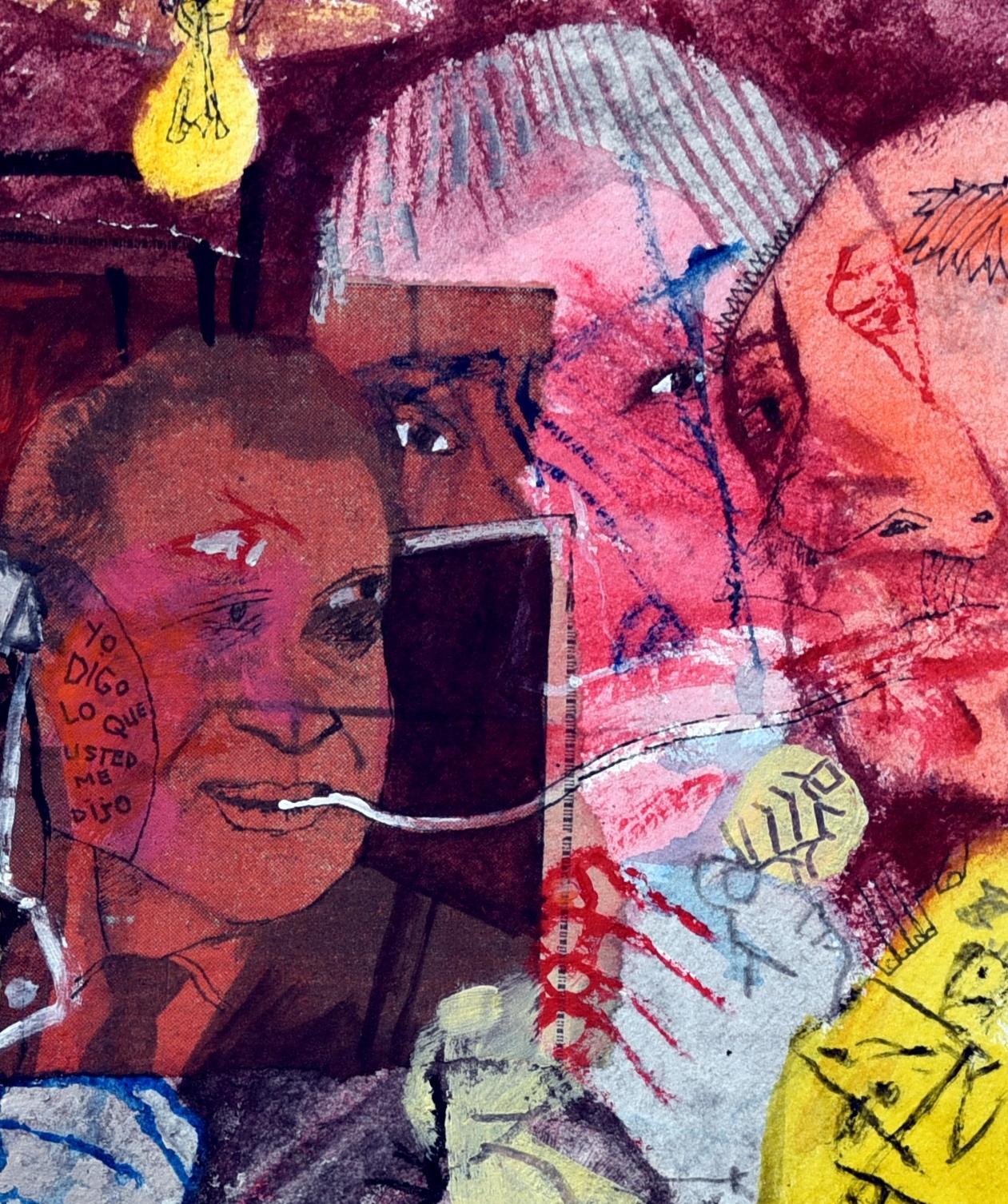 Don's support me Sergio Moscona Contemporary art tondo human comedy couleur rouge 1