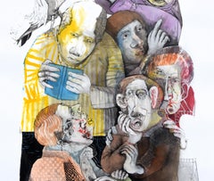 Driving chaos Sergio Moscona contemporary painting art colour human comedy