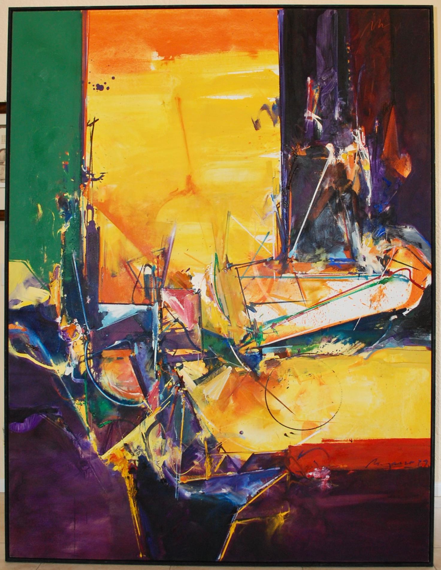 September To Remember II Großes abstraktes Gemälde – Painting von Sergio Moyano