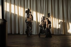 Sergio Ponzio IV abstract wooden sculpture Italy 1970s tall