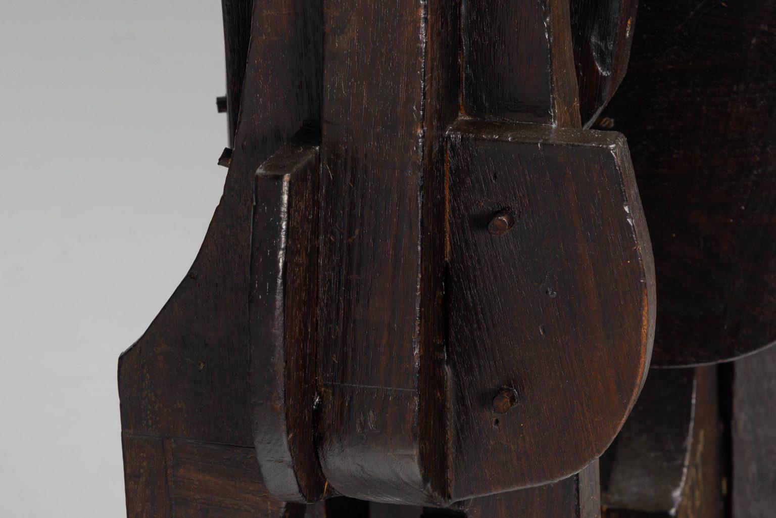 Sergio Ponzio IV abstract wooden sculpture Italy 1970s wide in vendita 4