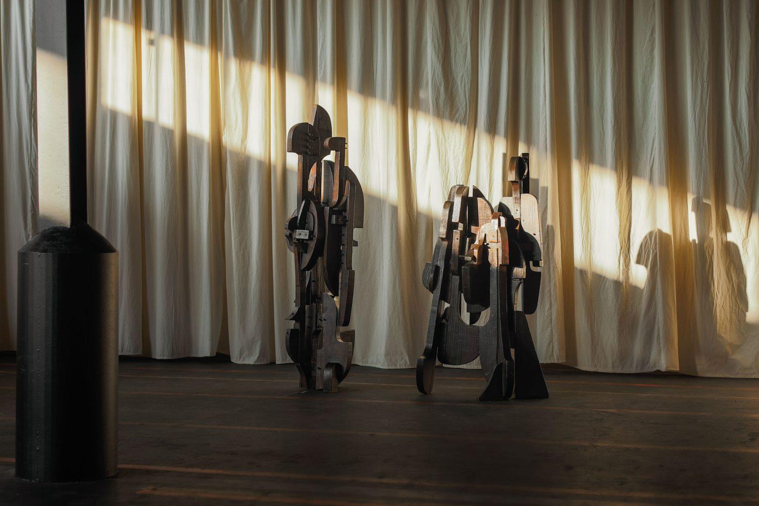 This large and impressive sculpture by Sergio Ponzio IV, crafted in Italy during the 1970s, is a striking example of his artistic vision and mastery. Inspired by musical instruments, this life-sized sculpture commands attention with its bold