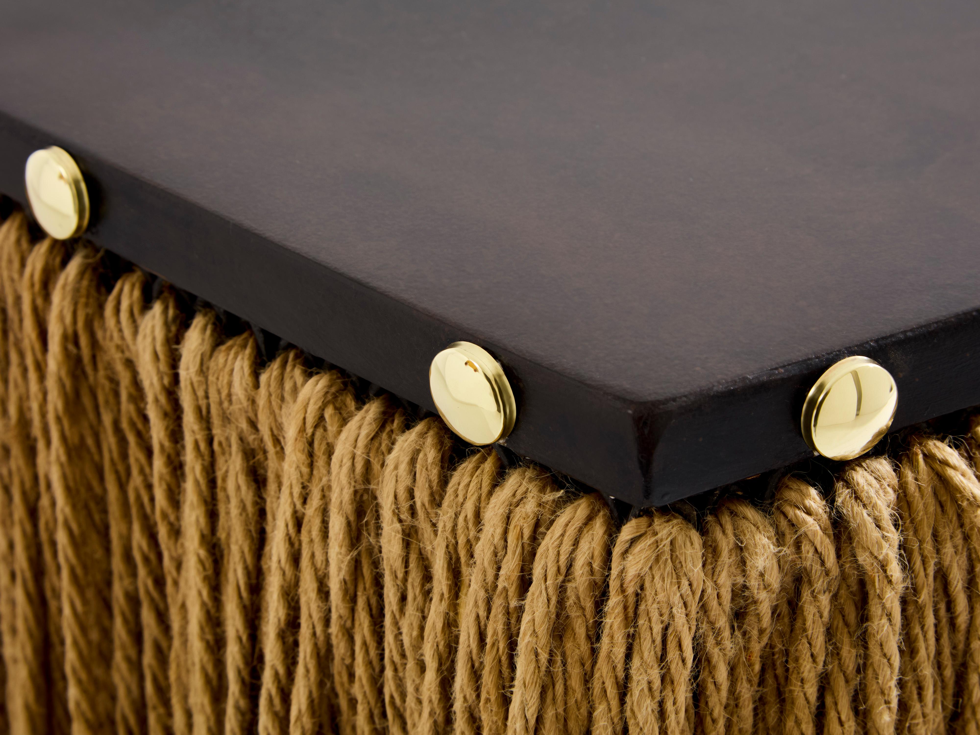 Sergio Ponzio IV metal and ropes console table 1970s For Sale 2