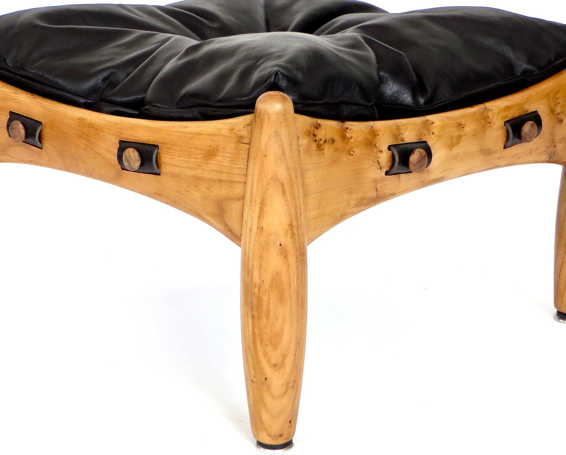 Leather Sergio Rodrigues Brazilian Design Sheriff Stool Isa Bergamo