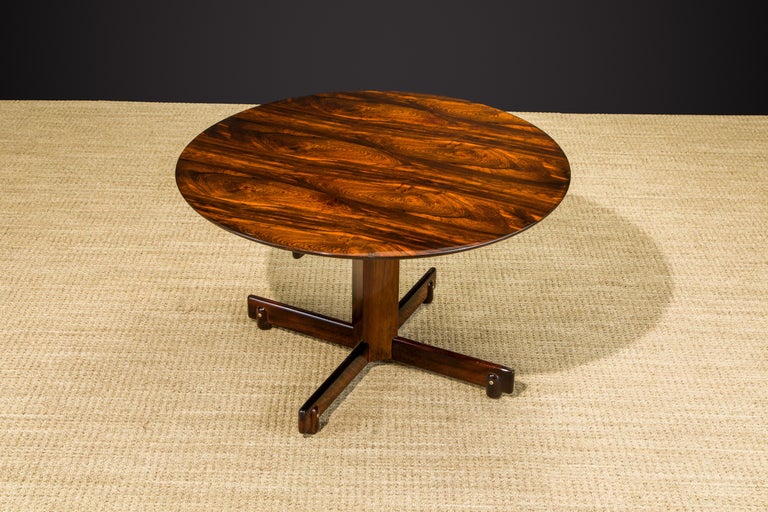 Mid-20th Century Sergio Rodrigues Brazilian Jacaranda Rosewood Dining or Center Table, 1960s For Sale