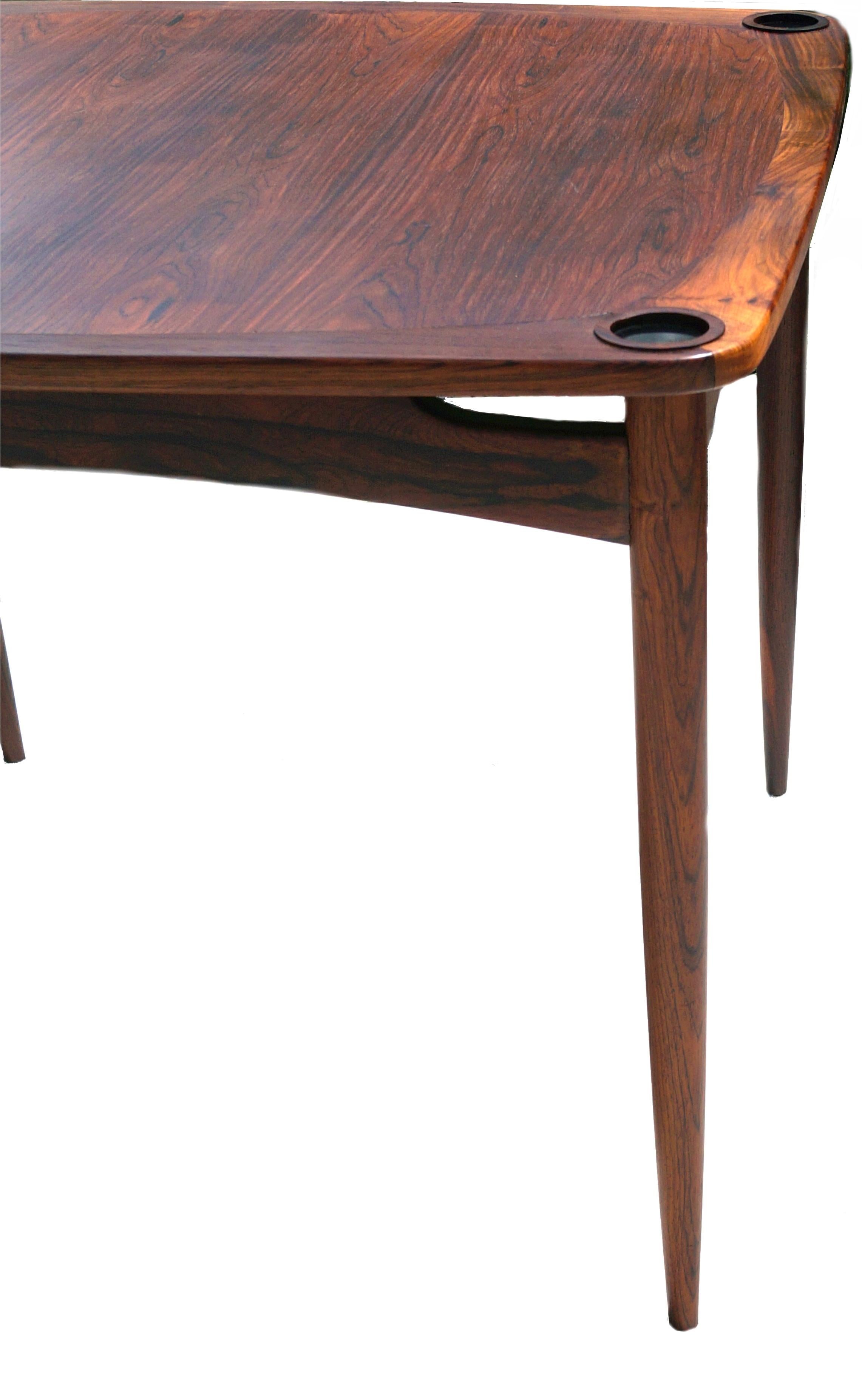 Mid-Century Modern Danish Modern Sergio Rodrigues Brazilian Mesa Norma Rosewood Game Dining Table For Sale