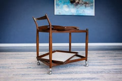 Sergio Rodrigues Brazilian Rosewood Bar Cart with Removable Trays, 1960s