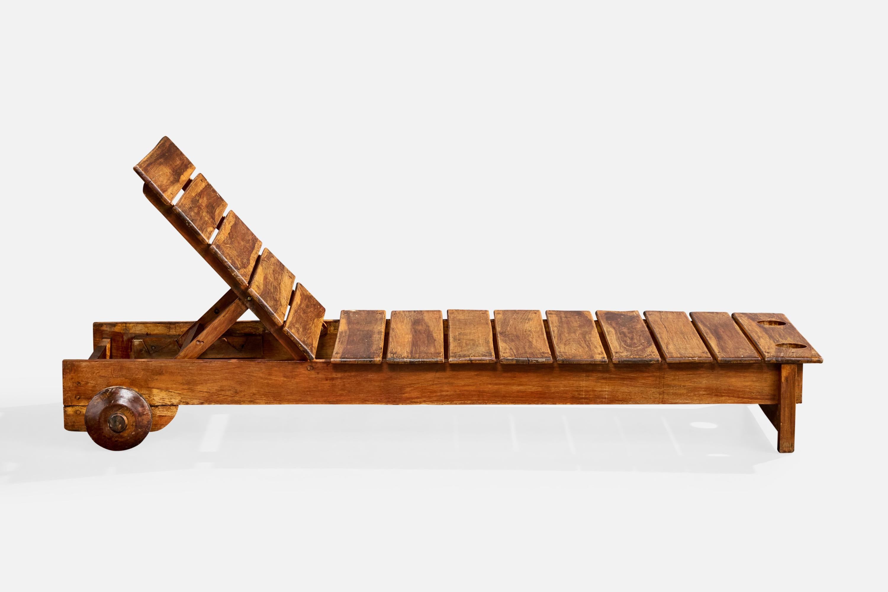 Sergio Rodrigues, Chaise Longue, Wood, Brazil, 1980s For Sale 1