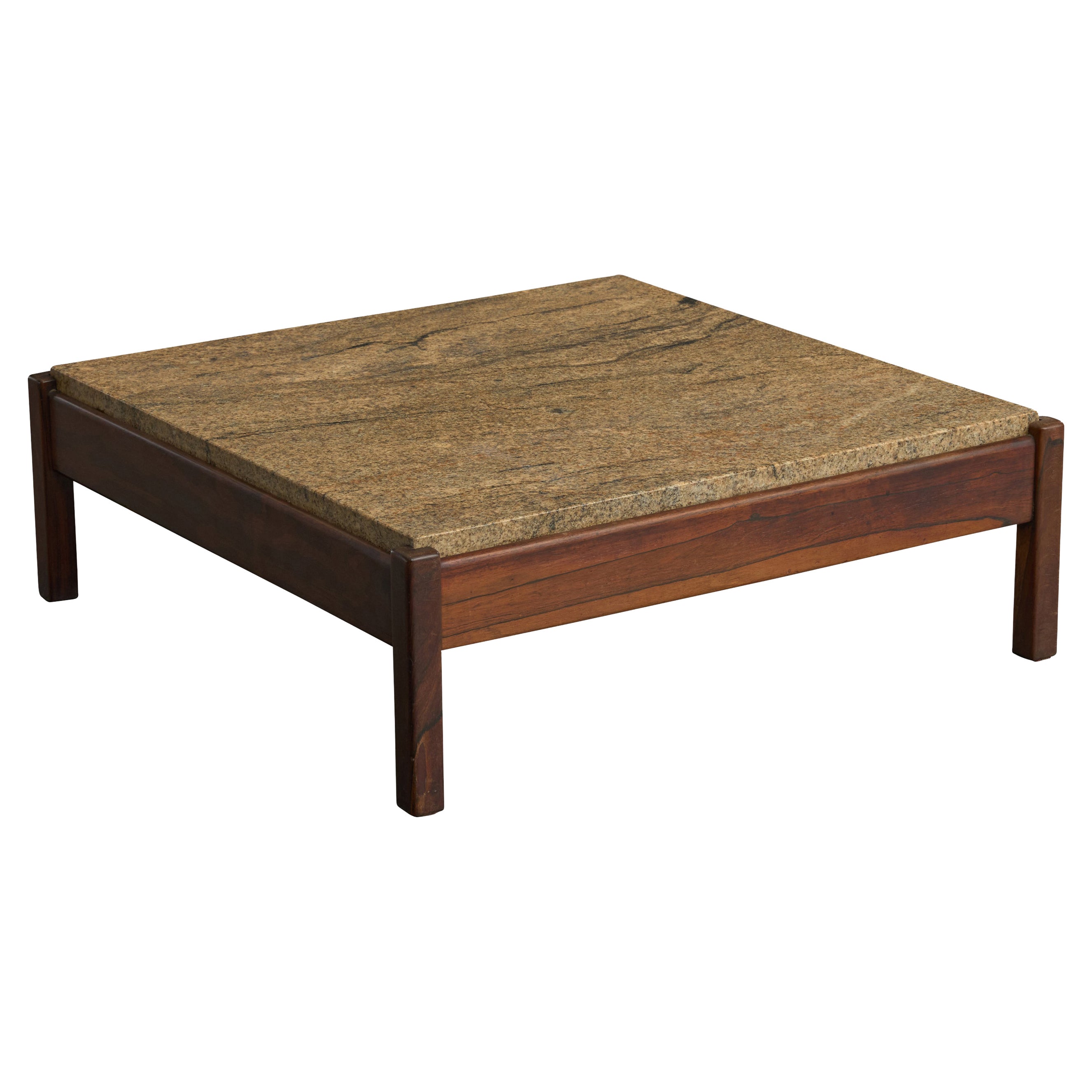 Sergio Rodrigues, Mesa de centro, Madera, Mármol, Brasil, Años 60