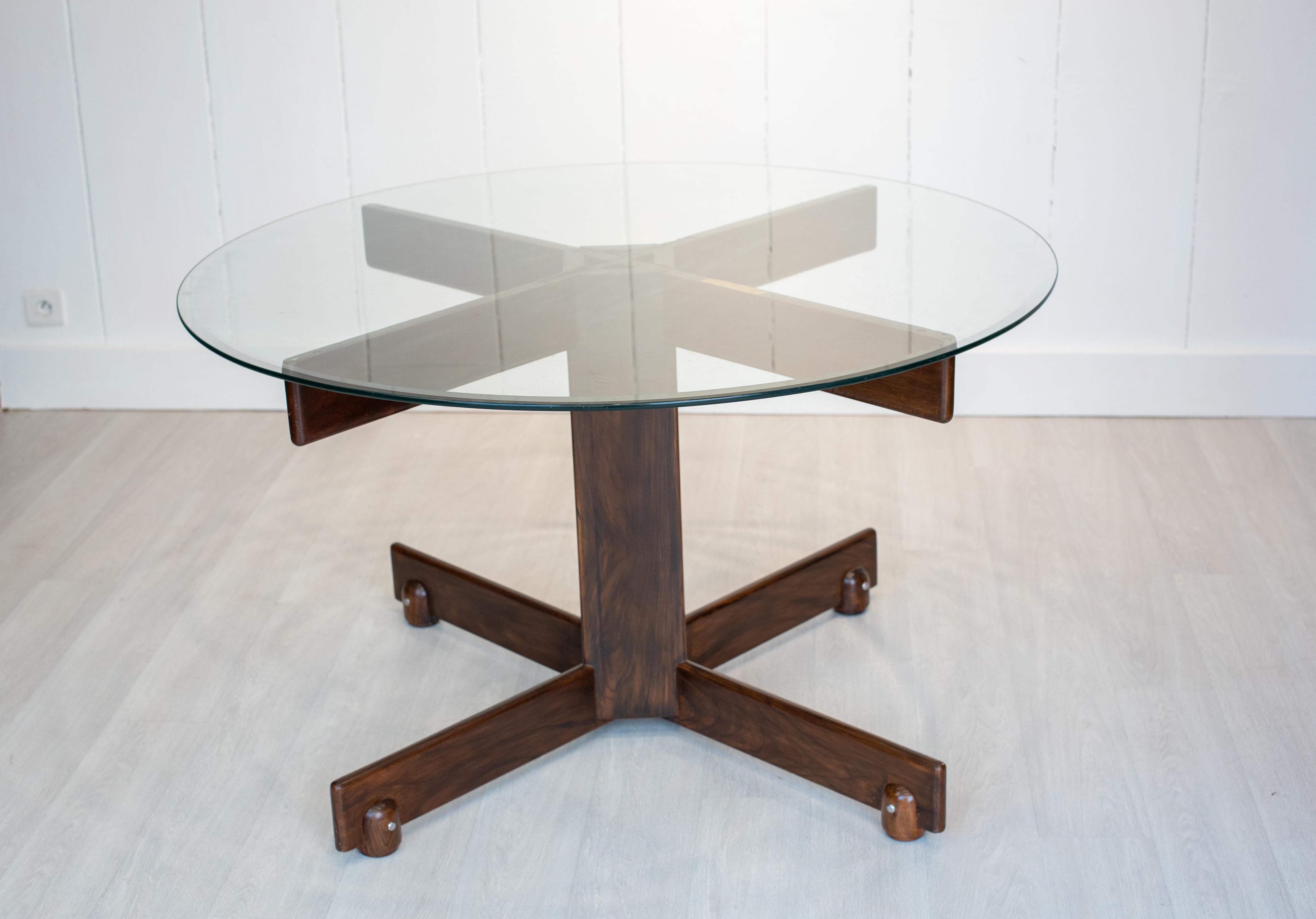 Glass Sergio Rodrigues, Dining Table, 