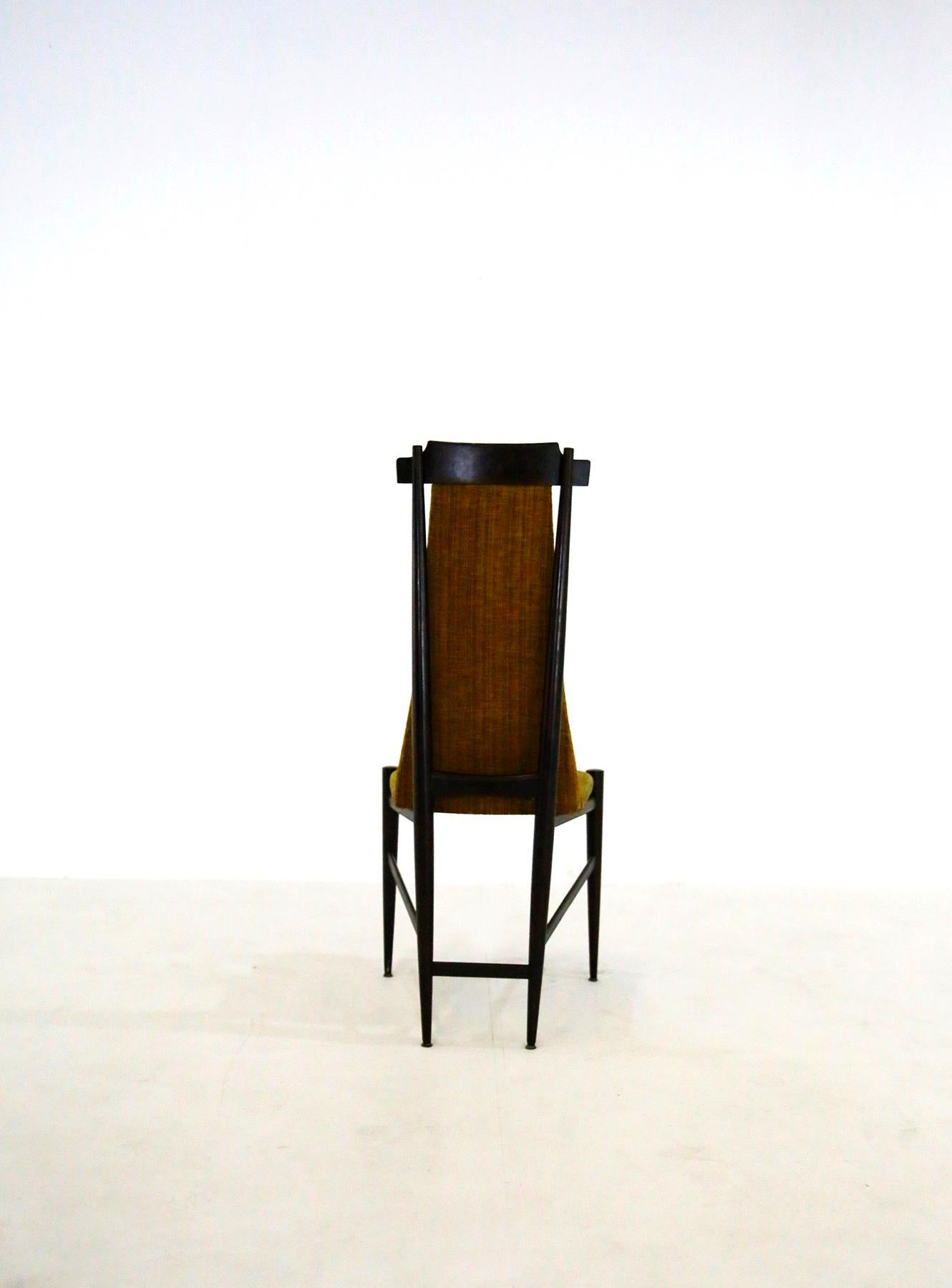 Mid-20th Century Sergio Rodrigues for Isa Bergamo Set of Midcentury Chairs Six Yellow Velvet 1950