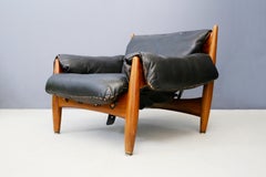 Sergio Rodrigues for Isa Bergamo Sheriff Lounge Chair and Ottoman, Signed 1950s