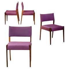 Sergio Rodrigues para Oca, Juego de 4 sillas de comedor Jacarandá, Brasil, hacia 1955