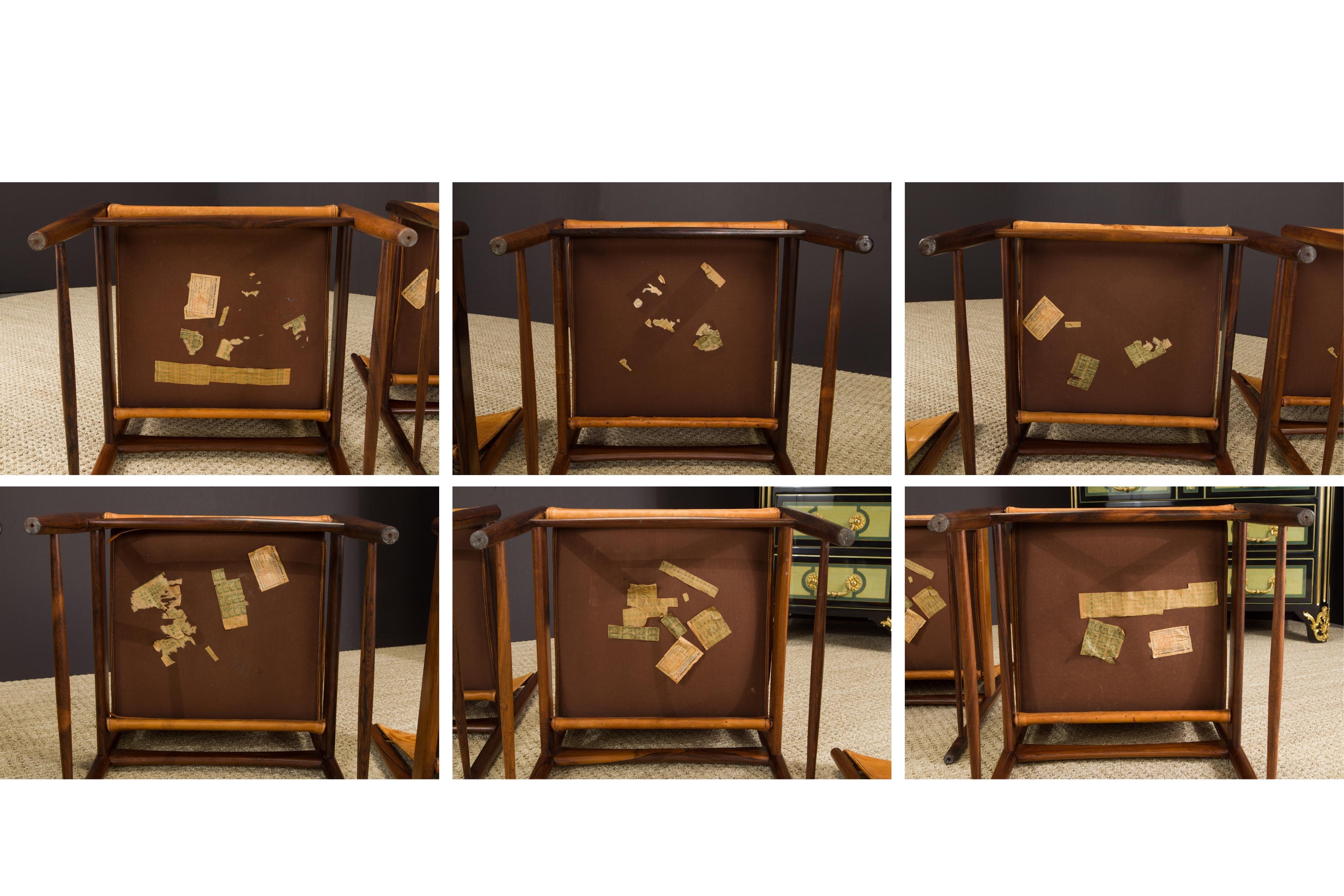 Sergio Rodrigues per OCA Brazil & Leather Cantu Chairs, 1959 circa, firmato in vendita 2