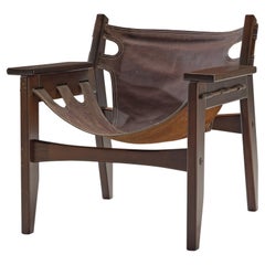 Sergio Rodrigues for OCA 'Kilin' Lounge Chair in Wood and Leather