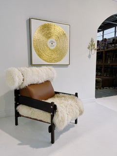 Sergio Rodrigues for Oca Tonico Chair Restored in Gotland Sheepskin and Leather