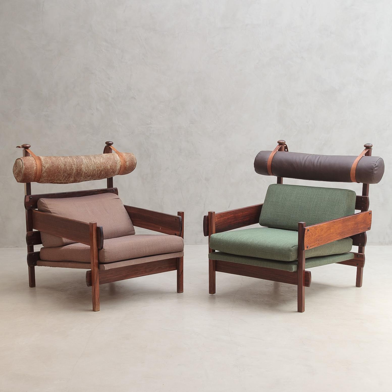 Sergio Rodrigues, Franco-Sessel aus Palisanderholz, Kopfstütze brasilianisches modernes Design im Angebot 4
