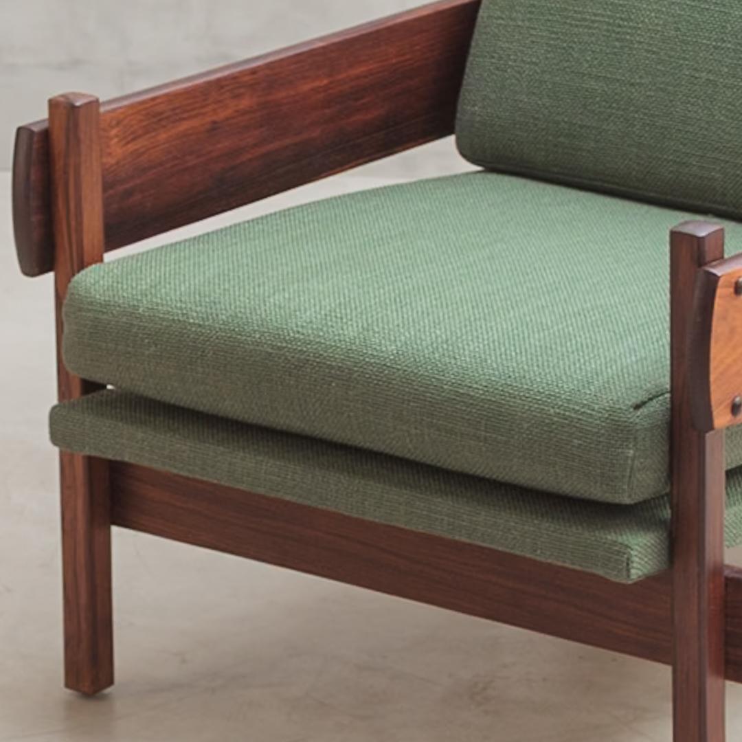 Sergio Rodrigues, Franco-Sessel aus Palisanderholz, Kopfstütze brasilianisches modernes Design im Angebot 6