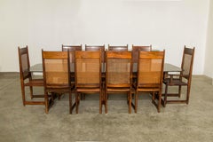 Sergio Rodrigues Jacaranda & Granite Dining Table with Ten Dining Chairs, 1960s
