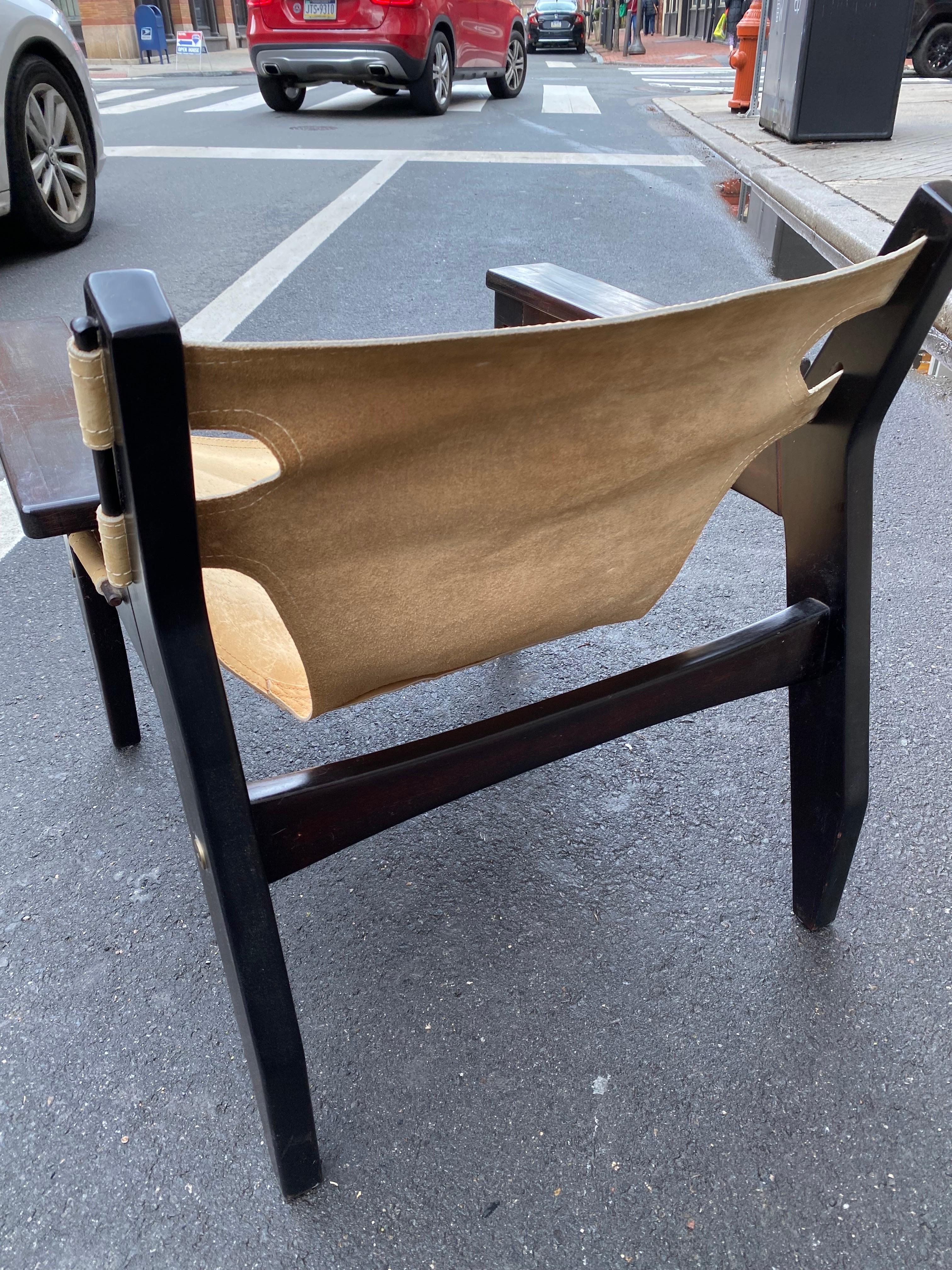Leather Sergio Rodrigues Kilin Chair for Oca Industries For Sale