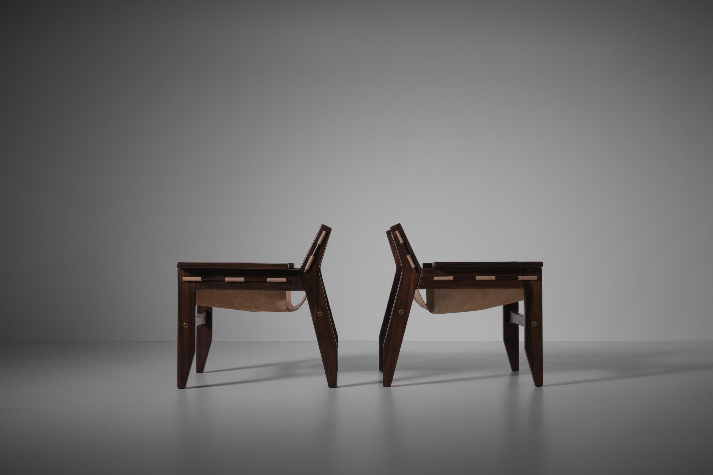 Leather Sergio Rodrigues ‘Kilin’ Chairs, Brazil 1970s
