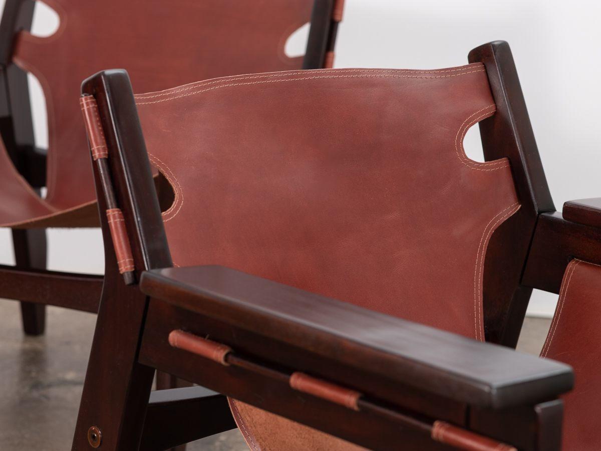 Brazilian Sergio Rodrigues Kilin Chairs in Cognac Leather