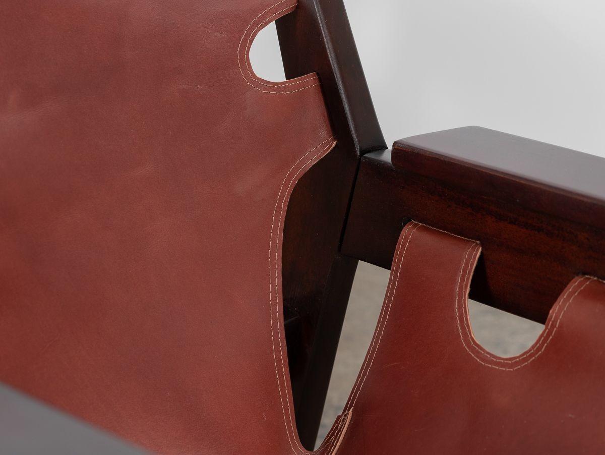 Sergio Rodrigues Kilin Chairs in Cognac Leather In Excellent Condition In Brooklyn, NY