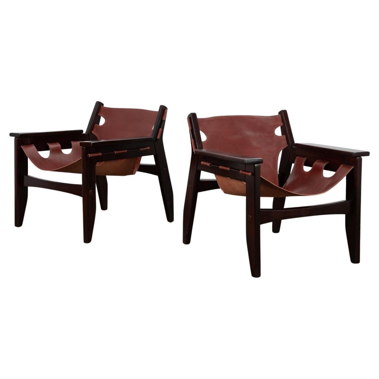 Sergio Rodrigues Kilin Chairs in Cognac Leather