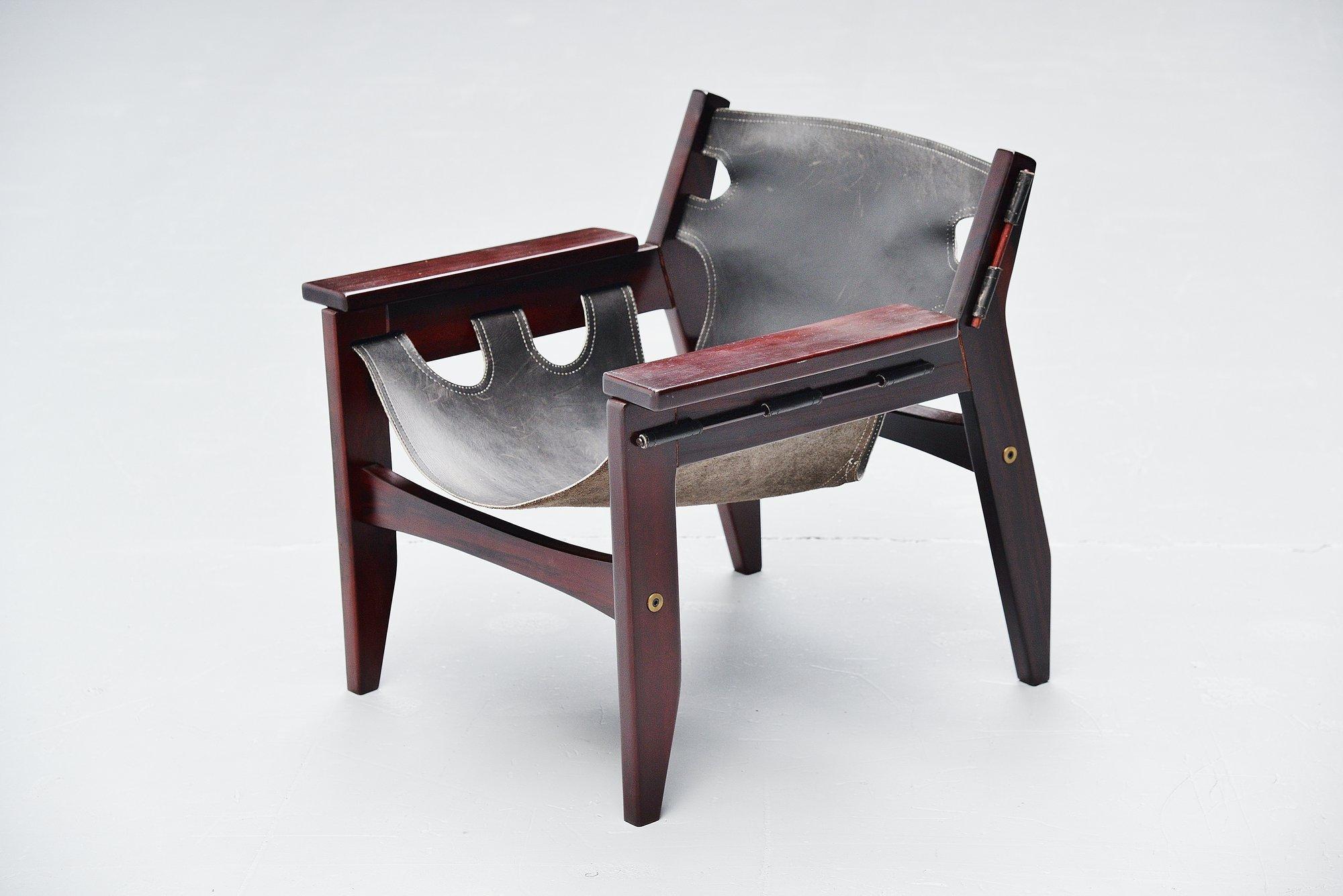 Leather Sergio Rodrigues Kilin Chairs Pair Oca, Brazil, 1973