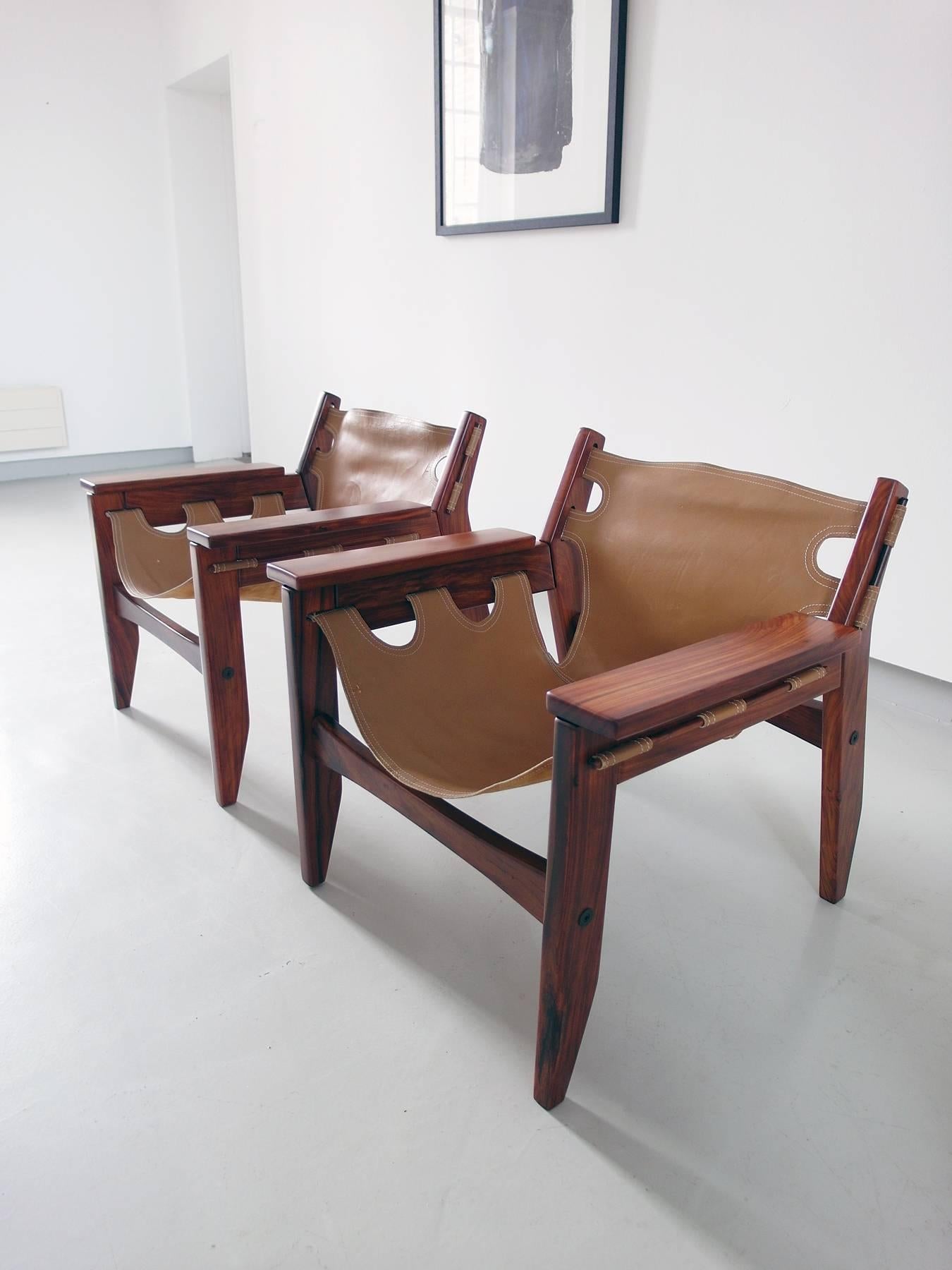 Brazilian A pair of Sergio Rodrigues Kilin Lounge Chairs for Oca, Brazil, 1973
