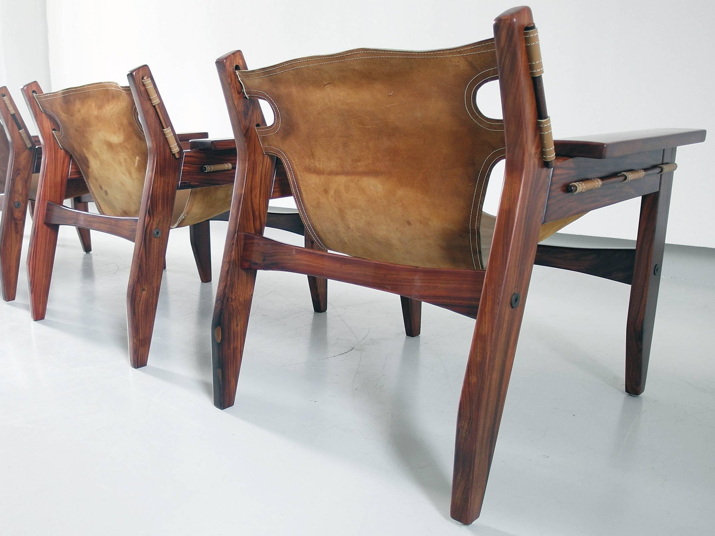 A pair of Sergio Rodrigues Kilin Lounge Chairs for Oca, Brazil, 1973 2